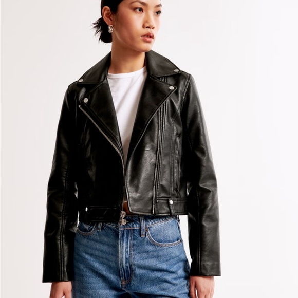 Abercrombie vegan leather jacket - Picture 2 of 6
